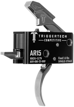TriggerTech Competitive AR-15 Single-Stage Curved Trigger 3 lbs Fixed Stainless — view 3