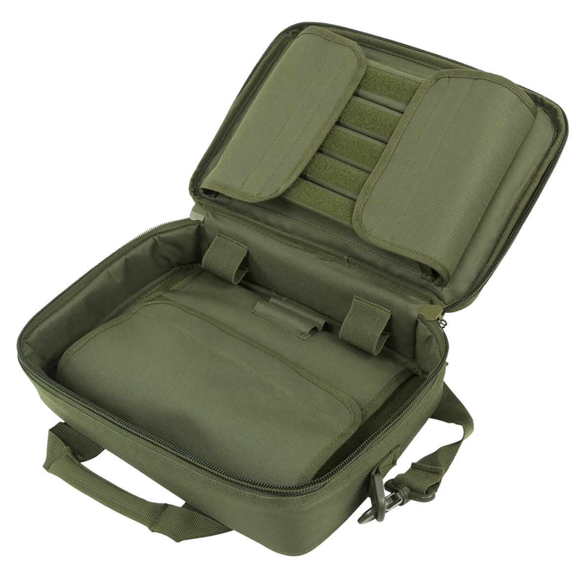 NcSTAR VISM Double Pistol Range Bag w/Mag Pouches Lockable - Green — view 3