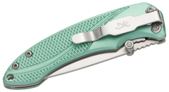 Browning Allure EDC 2.88" Folding Drop Point Plain 7Cr17MoV SS Pocket Knife - Mint Green Aluminum Handle — view 3