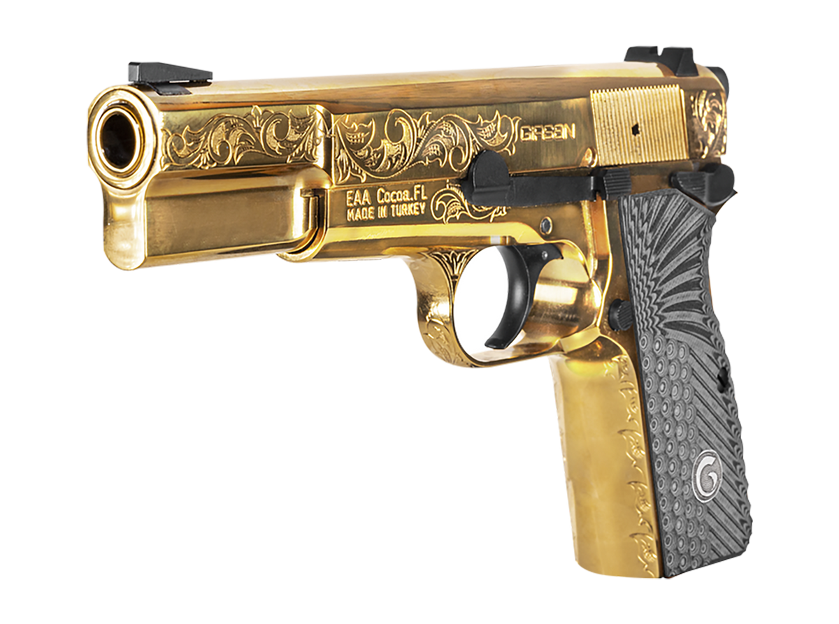 EAA Girsan MC P35 9mm Luger 4.87" 15+1 Semi-Auto Pistol - Gold Engraved — view 3
