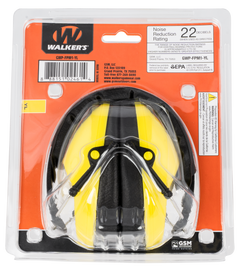 Walkers Game Ear Pro Low Profile Passive Muff 22 dB Over the Head Black/Yellow Polymer — view 3