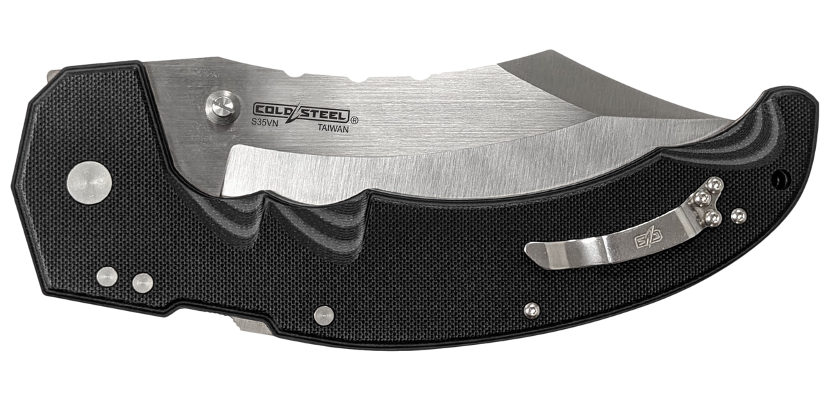 Cold Steel Mayhem 6" Folding Clip Point Modified Cleaver Plain Satin AUS-10A SS Blade Black G10 Handle — view 3