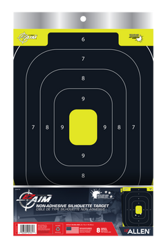EZ-Aim 15372 Splash Reactive IPSC Silhouette Paper Hanging Target 12.5" x 18.25" Black/Yellow - 8 Pack — view 3