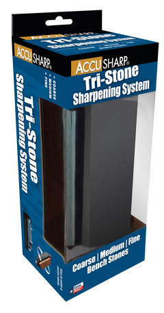 Accusharp 064C Tri-Stone Sharpening System Coarse/Medium/Fine Alumina-Oxide Rubber Handle Black — view 3