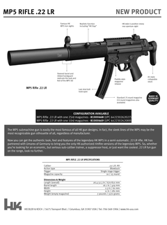 HK MP5 22 LR 16.10" 25+1 Semi-Auto Rimfire Rifle — view 3