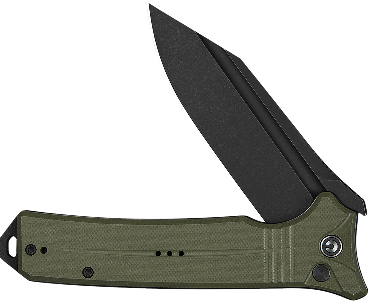 Civivi Knives Neurohaptic 3.74" Folding Clip Point Plain Nitro-V - Black Stonewashed Blade, OD Green G10 Handle — view 3
