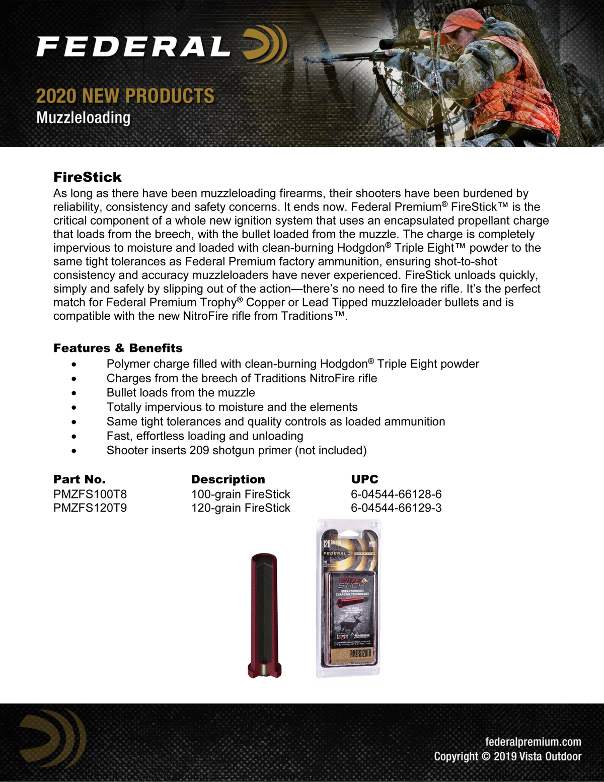 Federal Premium FireStick 50 Cal 120gr Muzzleloader Propellant 10-Pack - For Traditions NitroFire — view 3