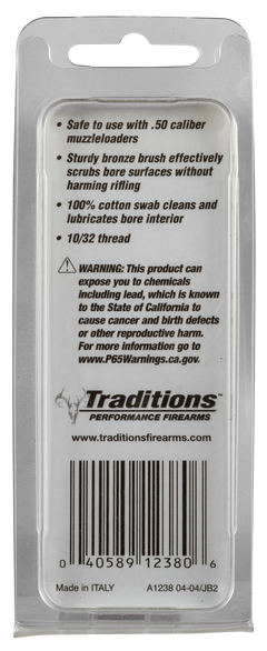 Traditions A1238 Brush & Swab Set 50 Cal 10-32 Thread Bronze — view 3