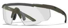Wiley X Saber Advanced 308G Safety Glasses Smoke Gray / Clear / Light Rust - Matte OD Green Frame — view 3