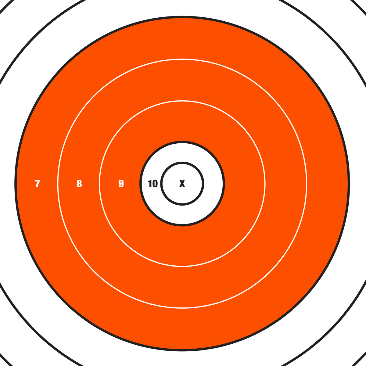 EZ-Aim 15496 Bullseye Paper Hanging Target 12" x 12" White/Orange 12 Pack — view 3