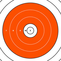 EZ-Aim 15496 Bullseye Paper Hanging Target 12" x 12" White/Orange 12 Pack — view 3