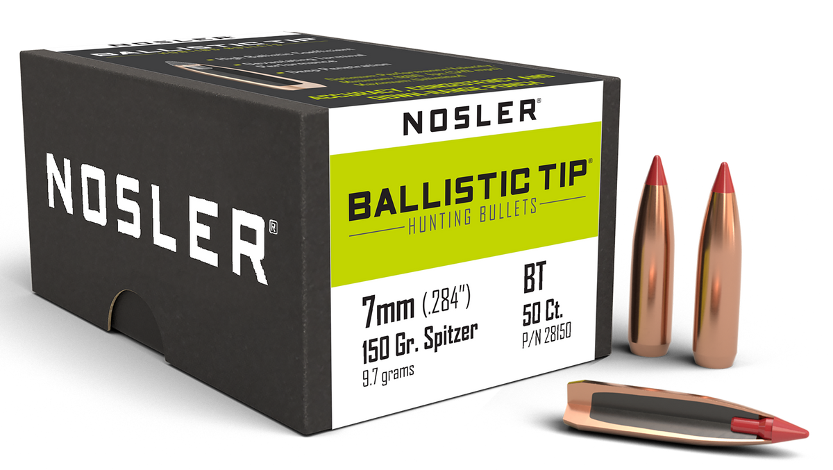 Nosler Ballistic Tip Hunting 7mm .284 150gr Spitzer Reloading Bullets - 50/Box — view 3