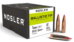 Nosler Ballistic Tip Hunting 7mm .284 150gr Spitzer Reloading Bullets - 50/Box — view 3