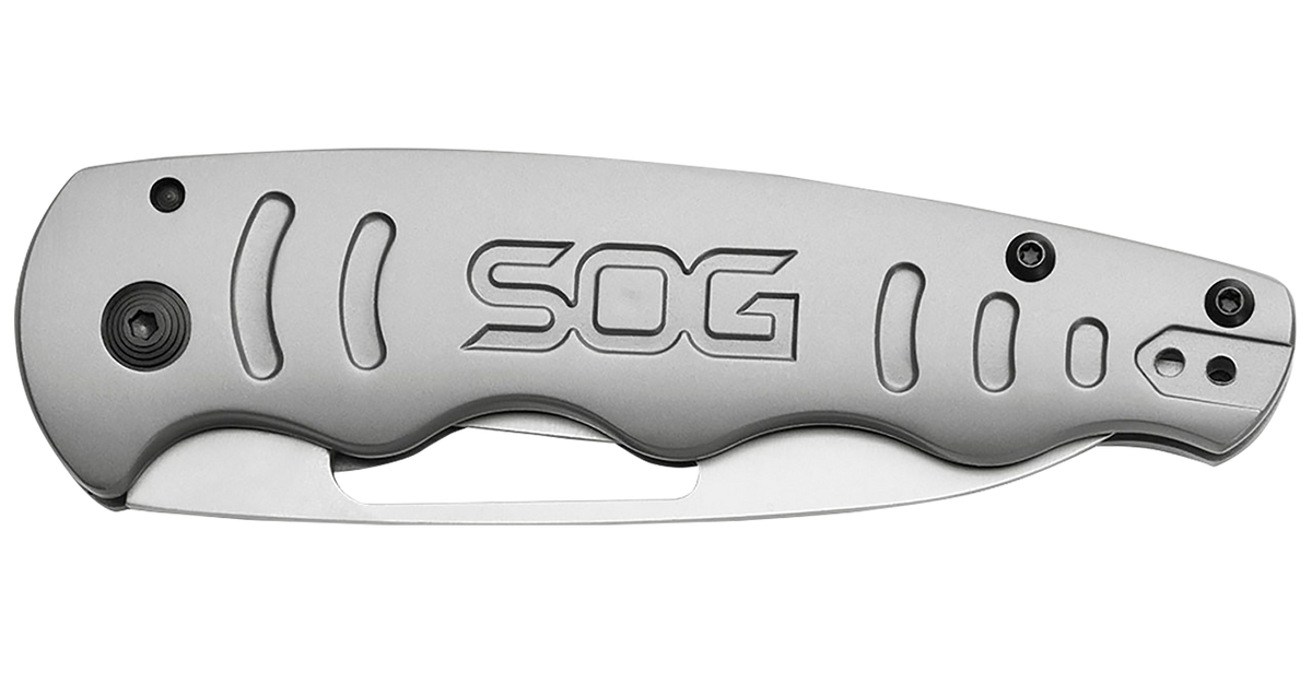 S.O.G Escape FL 3" Folding Sheepsfoot Plain 8Cr13MoV Silver Stainless Handle — view 3