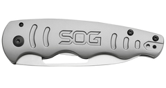 S.O.G Escape FL 3" Folding Sheepsfoot Plain 8Cr13MoV Silver Stainless Handle — view 3