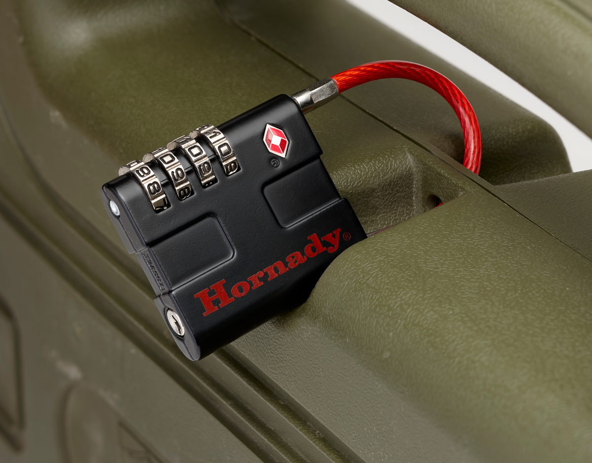 Hornady Rapid Safe TSA Lock 4-Digit Combination Padlock Aluminum Black/Red - 2 Pack — view 3