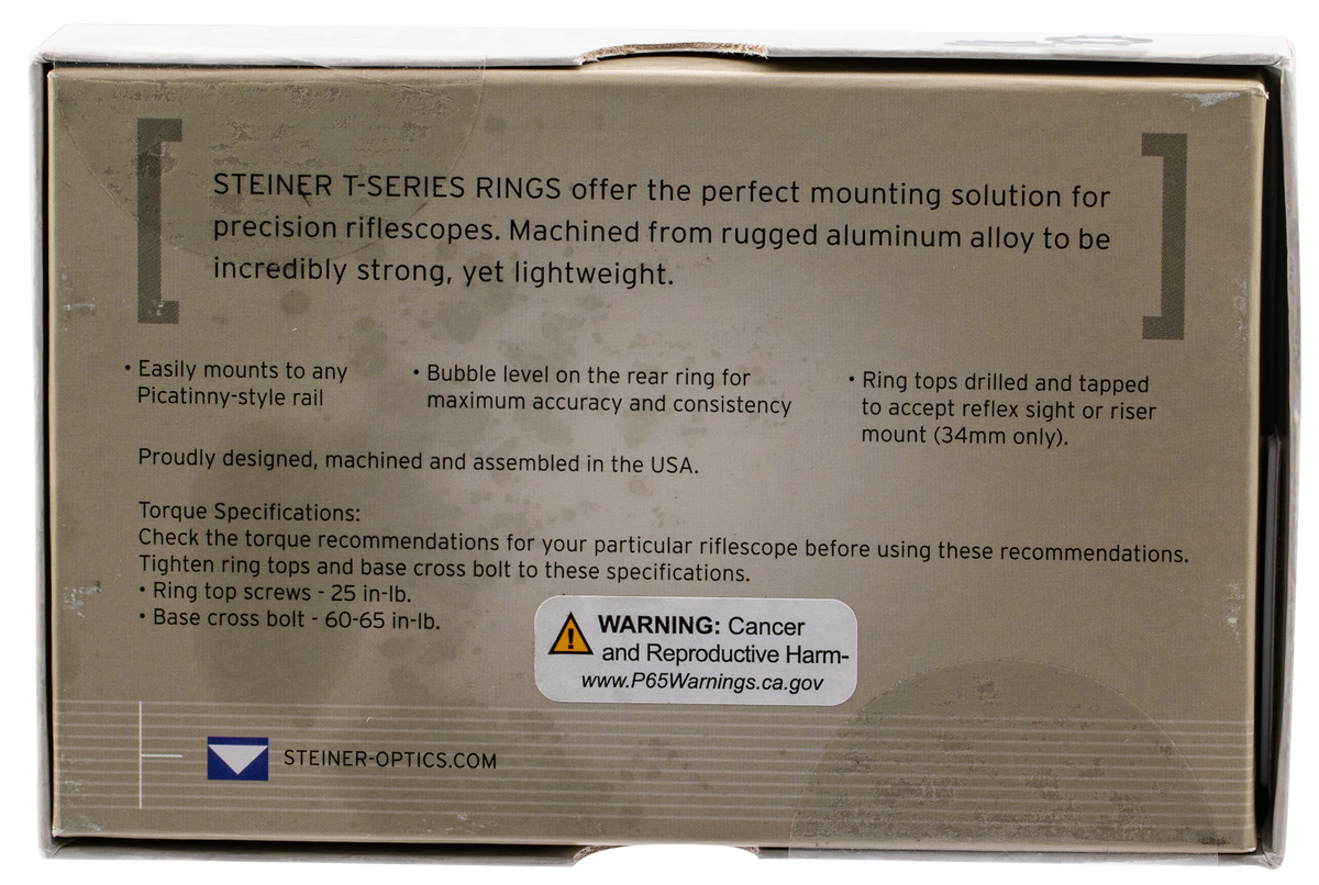 Steiner 5961 T-Series 30mm Medium 1.00" Matte Black Aluminum Scope Ring Set — view 3