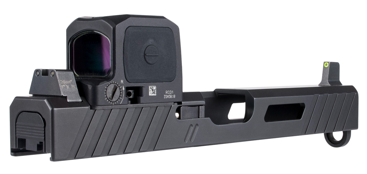 Trijicon RMRcc Mount Plate for Zev/AOS Pistol Slides - Matte Stainless Steel — view 3