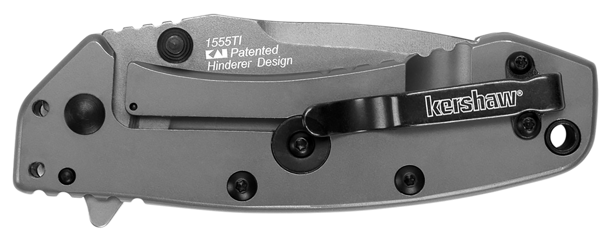 Kershaw Cryo 1555TIX 2.75" Folding Drop Point Plain 8Cr13MoV Gray PVD SS - Clamshell Packaging — view 3