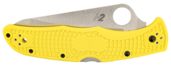 Spyderco Pacific Salt 2 3.78" Serrated H2 Steel Stonewashed Yellow FRN Folding Knife — view 3
