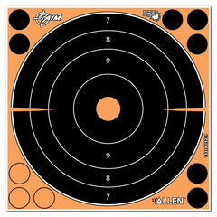 EZ-Aim Splash Reactive 8" Bullseye Self-Adhesive Paper Target Black/Orange - 6 Pack — view 3