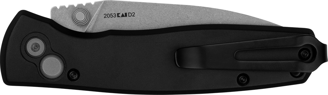 Kershaw Kindred 2053 3" Folding Spear Point Plain Stonewashed D2 - Black Anodized Aluminum — view 3