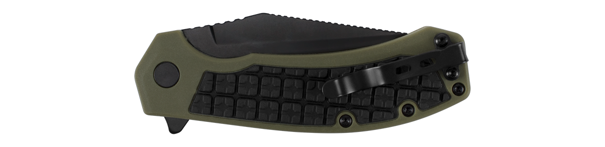 Kershaw Faultline 8760 3" Folding Drop Point Plain 8Cr13MoV Black Oxide Black/OD Green GFN — view 3
