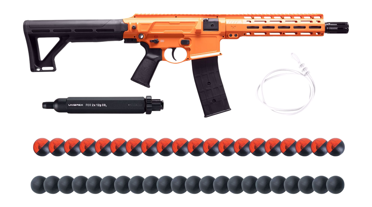RWS Umarex P2P Defensor 68C .68 Cal CO2 Pepper Rifle - Orange/Black — view 3