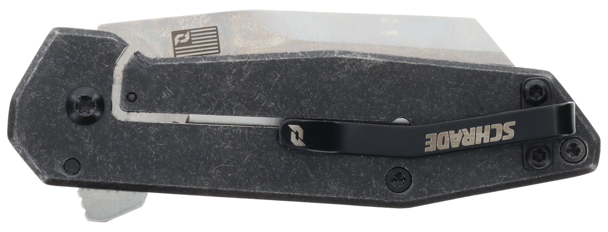 Schrade Slyte Compact 2.40" Folding Wharncliffe Plain Satin D2 Steel Dark Stonewash Stainless Steel Handle — view 3