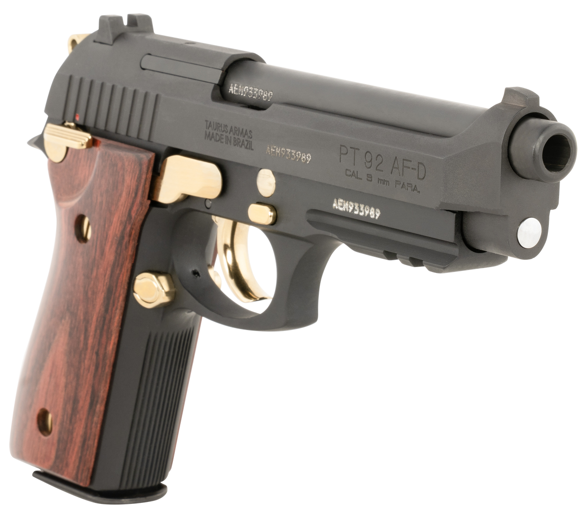 Taurus 92 9mm Luger 5" 17+1 Semi-Auto Pistol - Matte Black w/Gold Accents — view 3