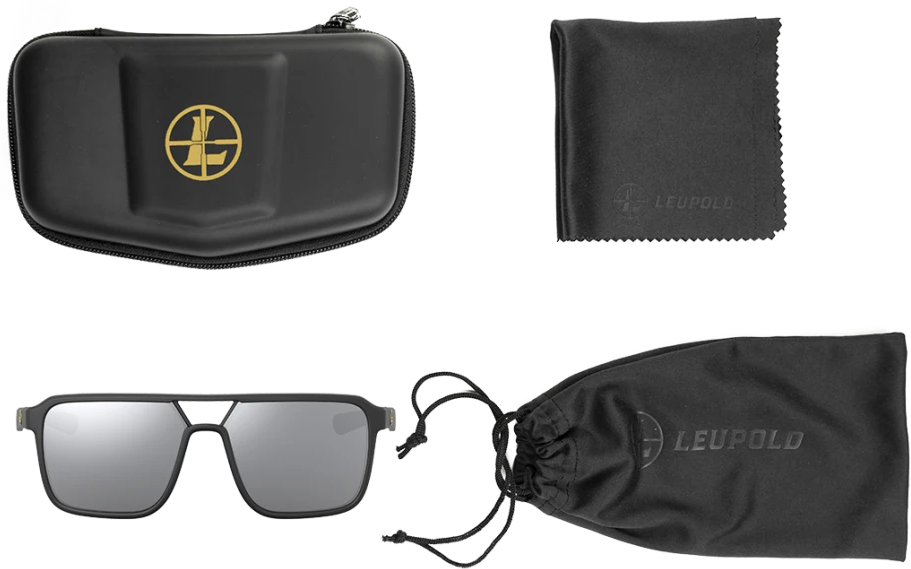 Leupold Bridger Performance Eyewear Matte Black Frame Shadow Gray Flash Polarized Sunglasses — view 3