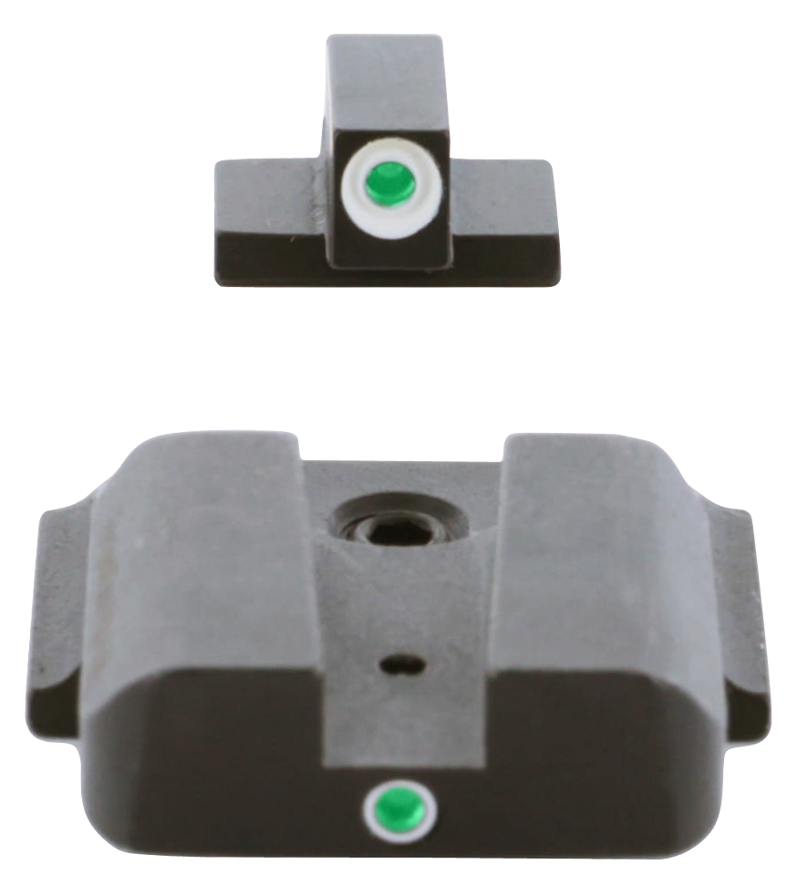 AmeriGlo SW141 i-Dot Night Sight Set for Smith & Wesson M&P Shield - Green Tritium White Outline Front / Green Tritium Rear — view 3