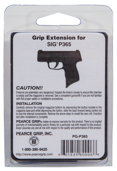Pearce Grip PG365 Grip Extension Sig P365 9mm/.380 ACP 10-Rd 5/8" Textured Polymer Black — view 3