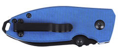 Columbia River Squid 2.27" Folding Drop Point Plain D2 Black Oxide Blue Micarta Button Lock — view 3