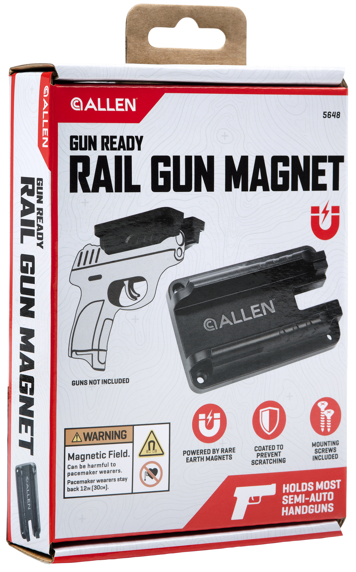 Allen 5648 Gun Ready Rail Handgun Magnet Black Metal Holds 1 Handgun — view 3