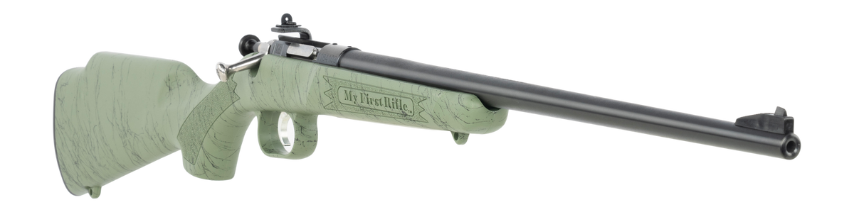 Crickett KSA2342 My First Rifle Gen2 22 LR 16.13" 1-Rd Bolt Action Rifle - Green/Black Webbing Synthetic Stock — view 3
