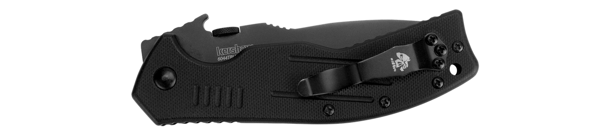 Kershaw 6044TBLK CQC-8K 3.50" Folding American Tanto Plain 8Cr14MoV Black Oxide - Black G10 — view 3