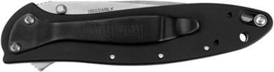 Kershaw Leek 1660SWBLK 3" Folding Drop Point 14C28N Stonewashed Plain Blade - Black Anodized Aluminum Handle — view 3