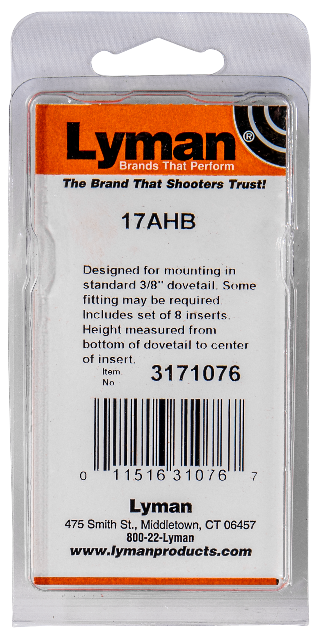 Lyman 17A Target .404 High Fiber Optic Front Sight - Black — view 3