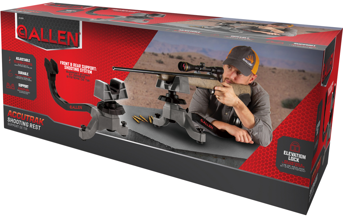 Allen Accutrak 2 Shooting Rest Black Polypropylene w/Solid Metal Spine & Rubber Rear Support — view 3