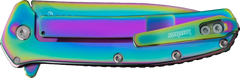 Kershaw Outcome 2.80" Folding Drop Point Plain 8Cr13MoV - Rainbow PVD SS Handle — view 3