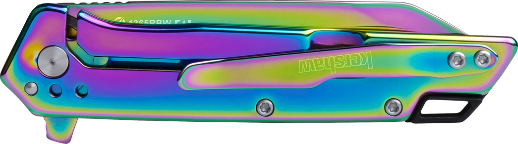Kershaw Misdirect 1365RBW 3" Folding Reverse Tanto Plain 4Cr14 Polished Rainbow PVD Stainless Steel — view 3