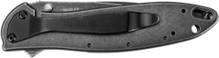 Kershaw Leek 3" Folding Drop Point Plain 14C28N Black DLC Blade BlackWash SS Handle — view 3