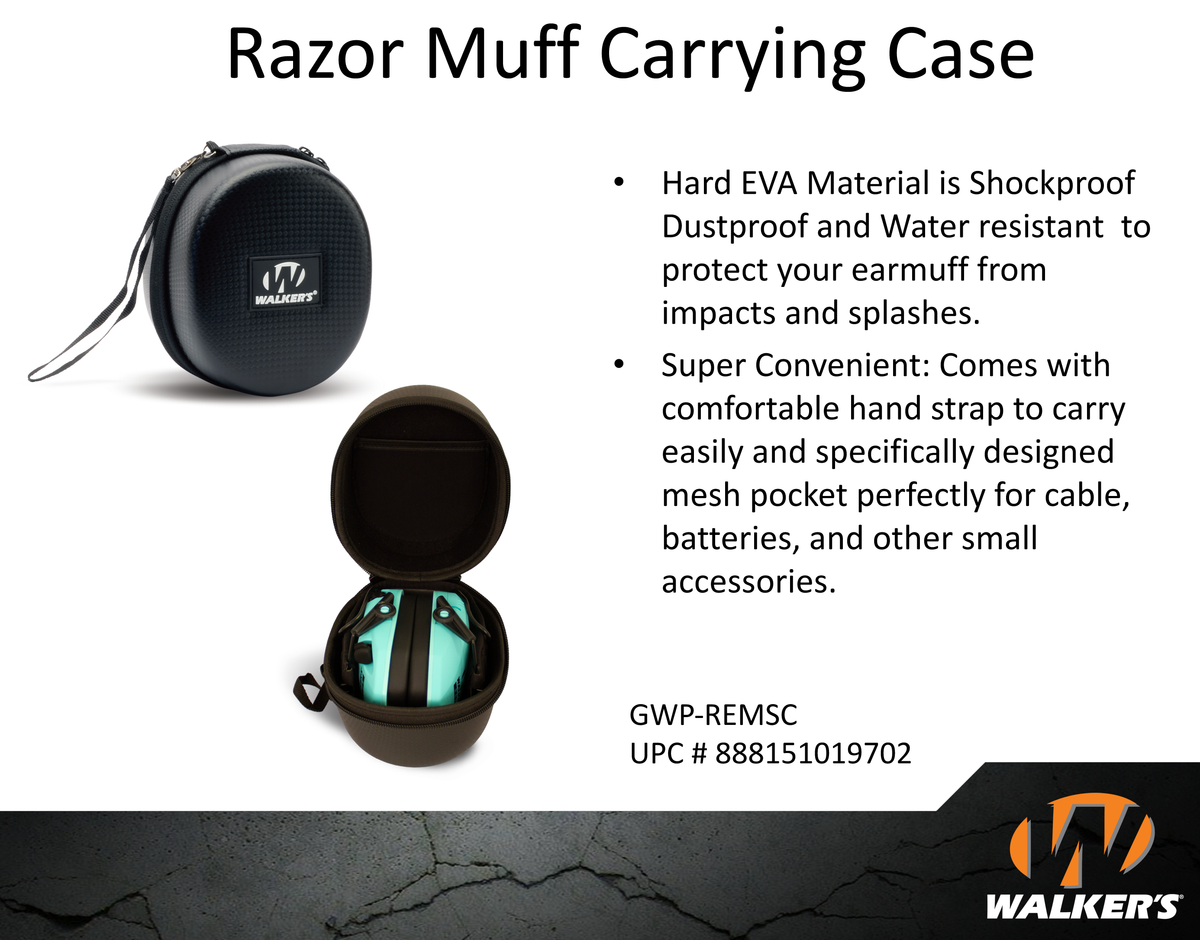 Walkers Game Ear Muff Protective Case - Black EVA w/ Lanyard — view 3