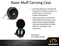 Walkers Game Ear Muff Protective Case - Black EVA w/ Lanyard — view 3