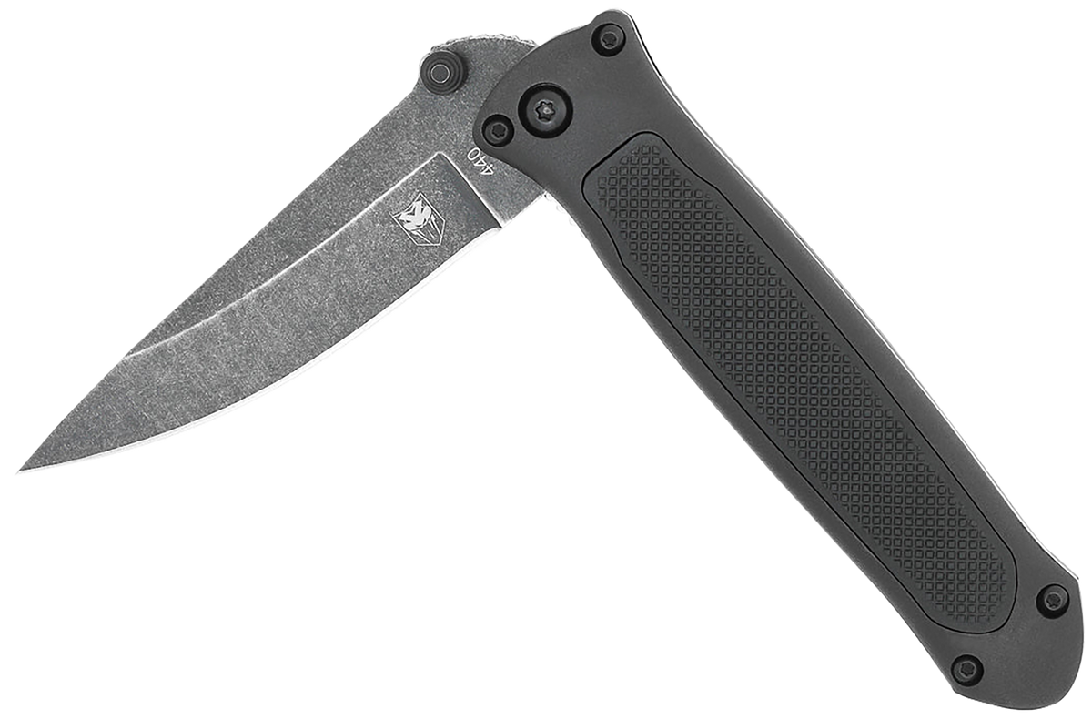 CobraTec Knives Quick Strike 3.25" Hidden Release Folding Drop Point Plain Stonewashed 440 SS G10 — view 3