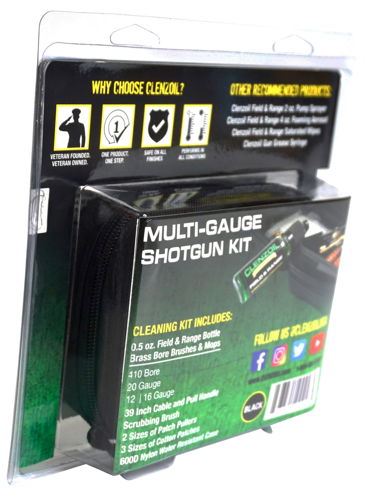 Clenzoil Field & Range Multi-Gauge Shotgun Cleaning Kit 12-Pc Black — view 3