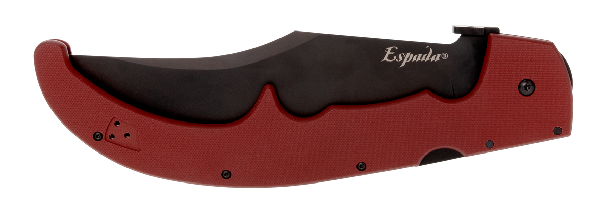 Cold Steel Espada XL 7.5" Folding Trailing Point Plain AUS-10A Ruby Red G10 Handle — view 3