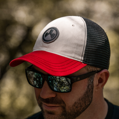 Magpul Industries Icon Patch Trucker Hat Stone/Red/Black OSFA Adjustable Snapback — view 3