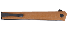 Columbia River CRKT 7097DKC CEO Flipper 3.35" Folding Plain Black EDP AUS-8A Desert Tan GRN Knife — view 3